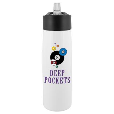 Stainless white bottle with full color logo.