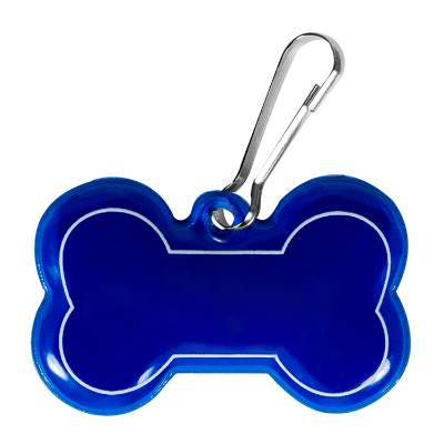 Blue dog bone collar tag blank.
