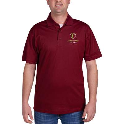 Customized maroon full color performance polo