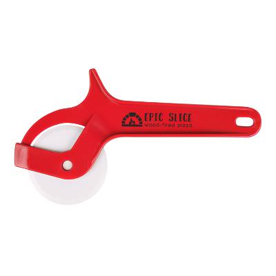Thin crust pizza cutters with custom imprint. 