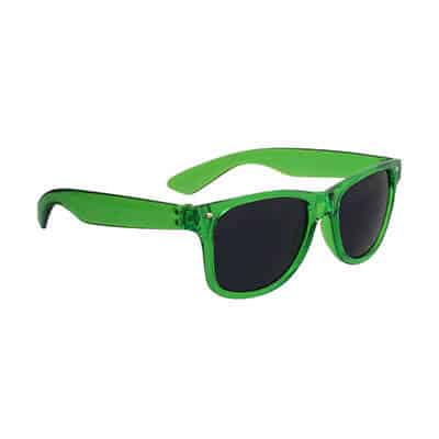 Plastic green translucent frames maui sunglasses blank.