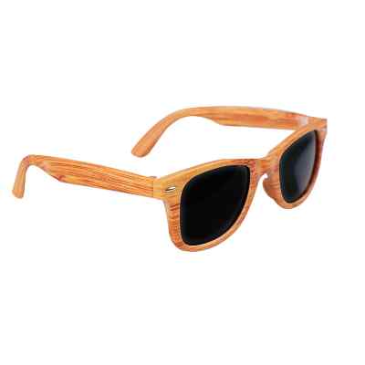 Blank custom woodgrain sunglasses.