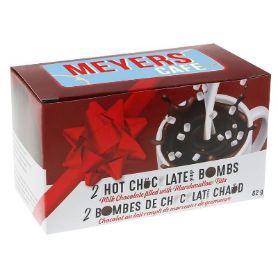 White full color hot chocolate bombs in customized gift box.