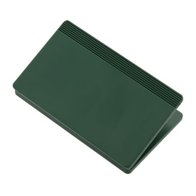Polystyrene eco dark green rectangle recycled chip clip blank.