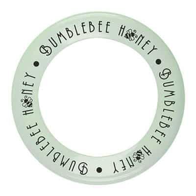 Polypropylene glow in the dark ring flying disc with custom imprint.