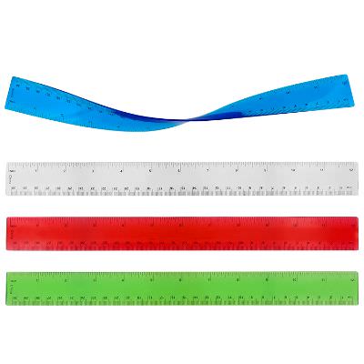 Bendable 12 inch translucent blue ruler.