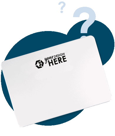 Custom logo mouse pads in white with black imprint