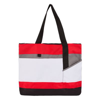 Polyester red superior tote blank.