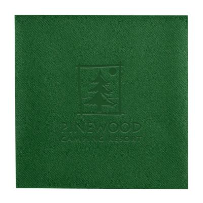 2Ply tissue burgundy color debossed linen lunch napkins with imprint.