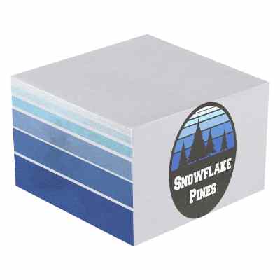 Souvenir sticky note 3 x 3 x 1-1/2 inch cube with full color imprint. 