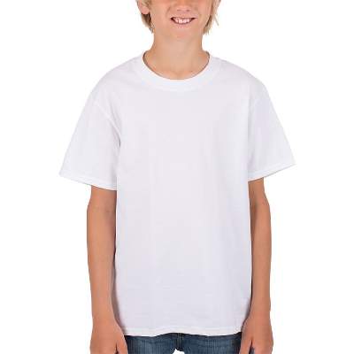 White blank youth short sleeve shirt.