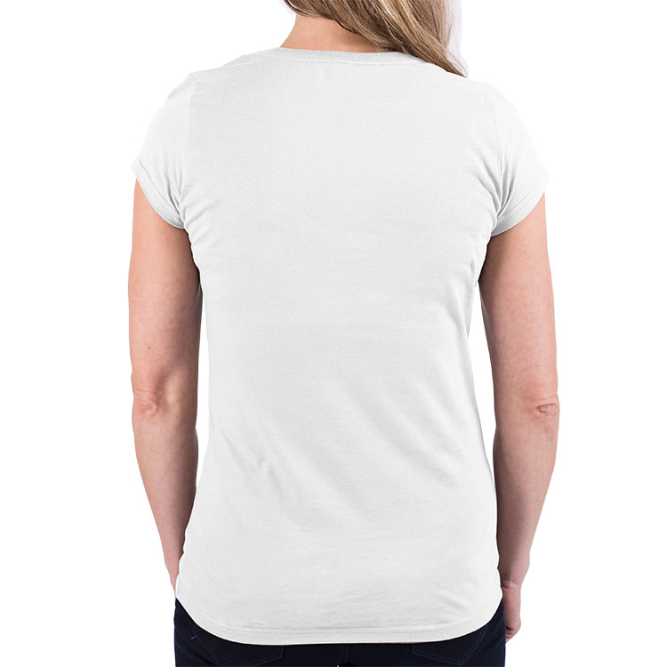 Customized White Ladies Fitted Cotton Tee