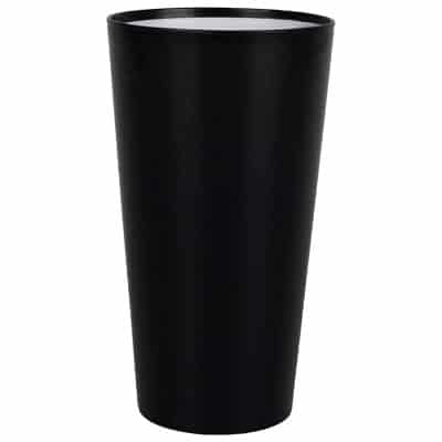 Plastic black cup blank in 20 ounces.