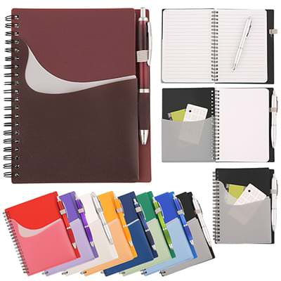Merlot notebook with pockets and matching pen.