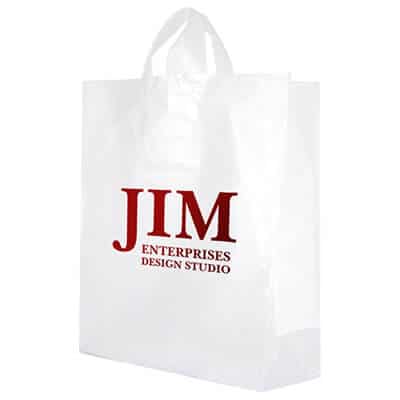Plastic frosted clear recyclable foil stamped shopper bag customized.
