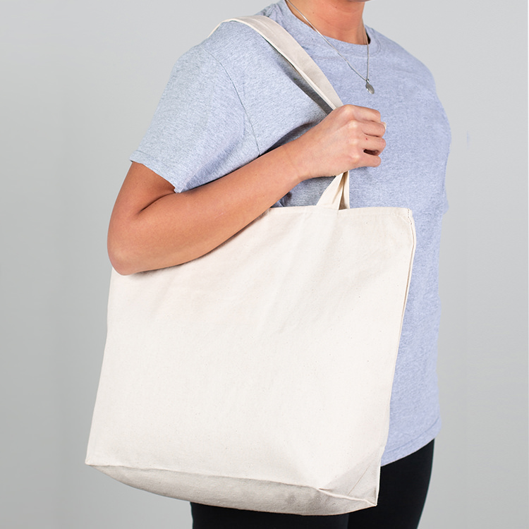 Blank Jumbo Reinforced Cotton Canvas Tote | Totally Promotional