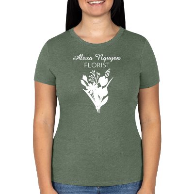 Personalized asparagus ladies' t-shirt with logo.