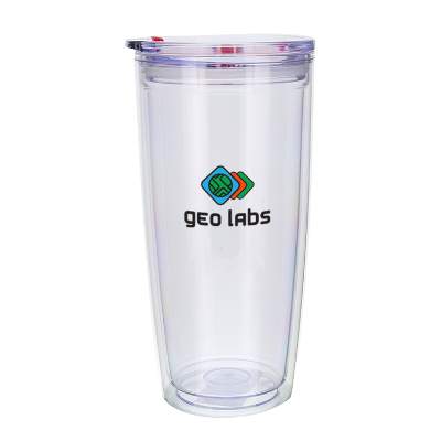 Double wall tumbler with full color logo.