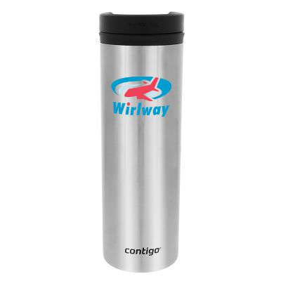 Stainless tumbler with full color logo.