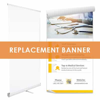 Vinyl replacement banners for adjustable height plus.