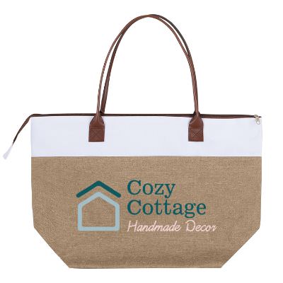 Polycanvas black noble tote with branded full color logo.