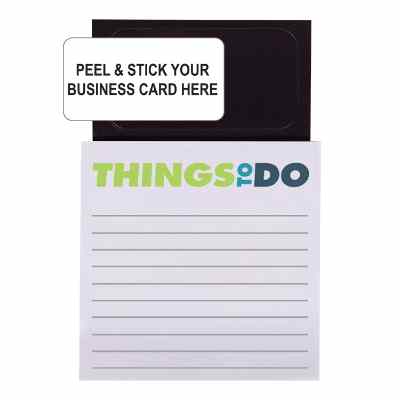 Magnetic sticky pad things to do with full color imprint. 