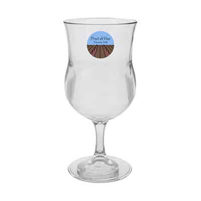 Acrylic clear cocktail glass with custom full-color imprint in 14 ounces.