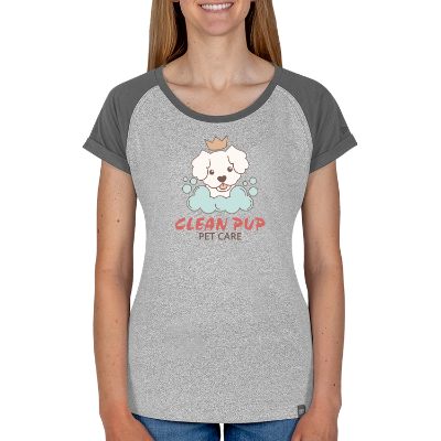 Customizable women's graphite with light graphite twist  t-shirt with full color logo.