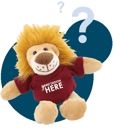 School mascot stuffed animals lion mascot with maroon shirt and white imprint