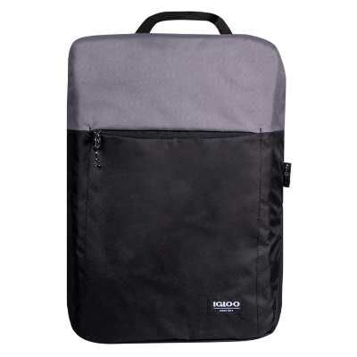 Blank black and dark gray backpack cooler.