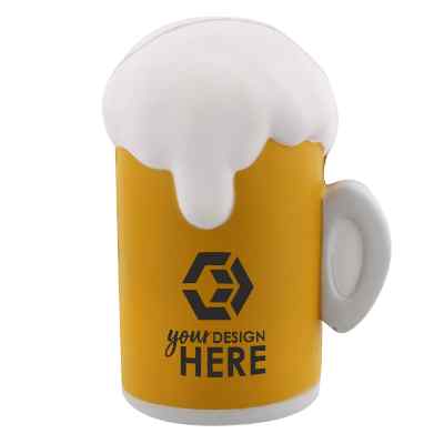 Foam foamy mug stress reliever with logoed brand.