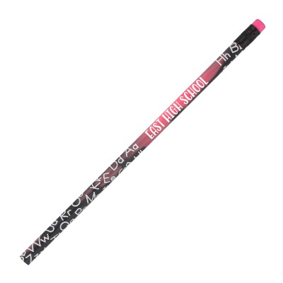 Black to pink ABC pencil with custom logo.