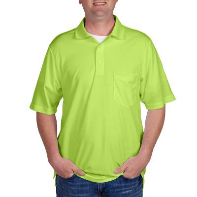 Blank safety yellow performance polo