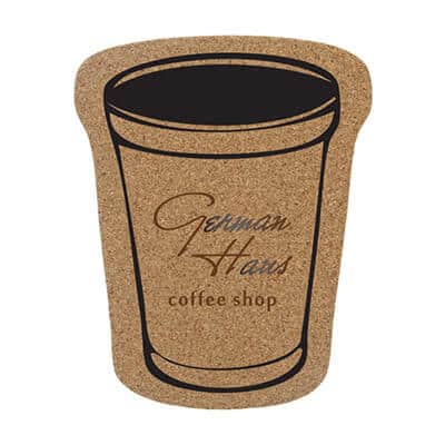 Cork large coffee cup with full color imprint.