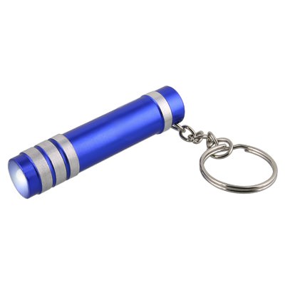 Aluminum blue LED light keychain with bottl opener blank.