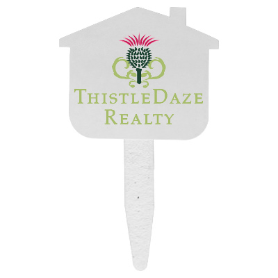White paper personalized garden grow stick.