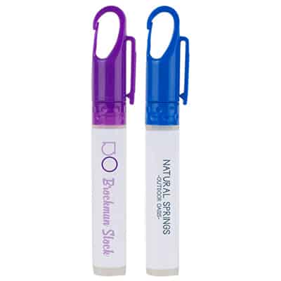 Plastic ml. alcohol-free sanitizer pen with full color logo.
