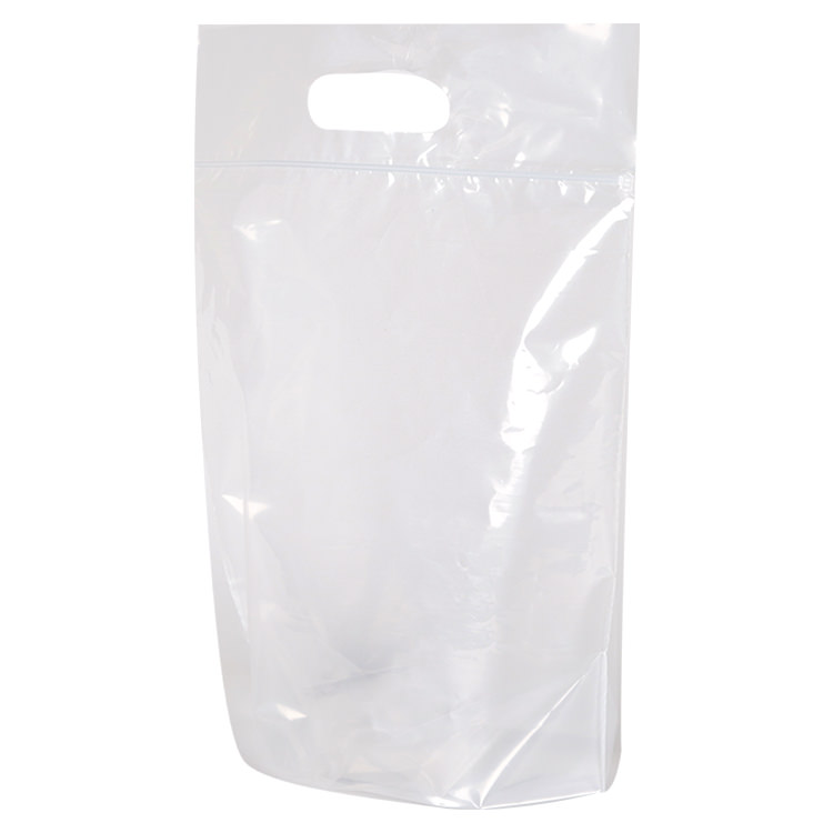 Plastic zipper die cut recyclable bag.