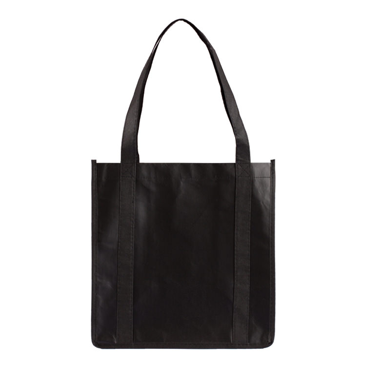 Laminated polypropylene shopper tote with blank.