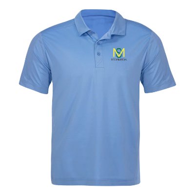 Atlas men's polo with personalized full color logo.