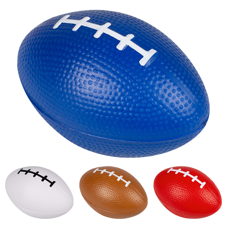 Blank blue football squishy available for wholesale.