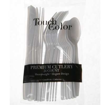 Plastic premium 24 pack of cutlery. 