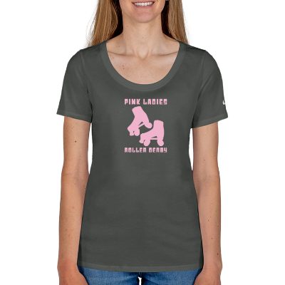 Customizable logoed women's anthracite t-shirt.