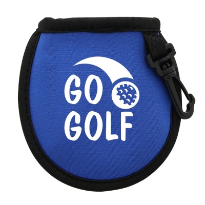 Ace golf ball cleaning pouch with custom promotional logo. 