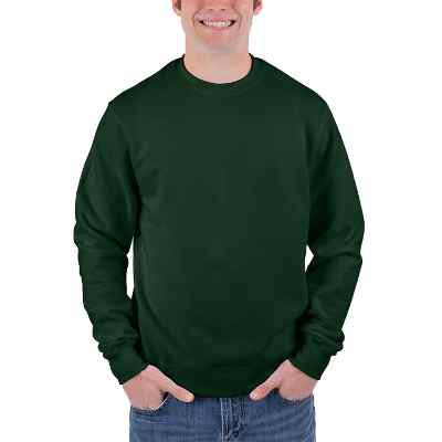 Blank forest green fleece crewneck sweatshirt.