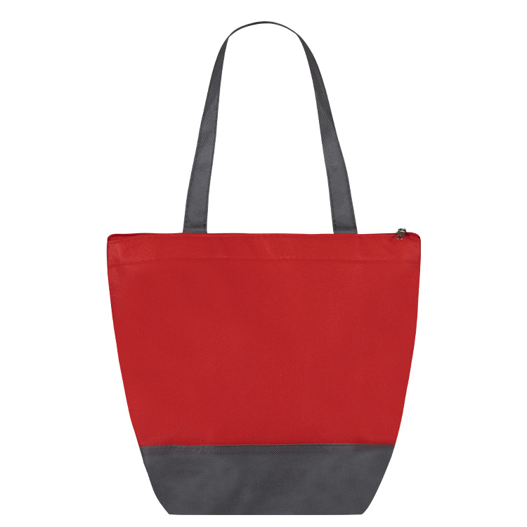 Blank polypropylene chrome 9 can lunch cooler bag.