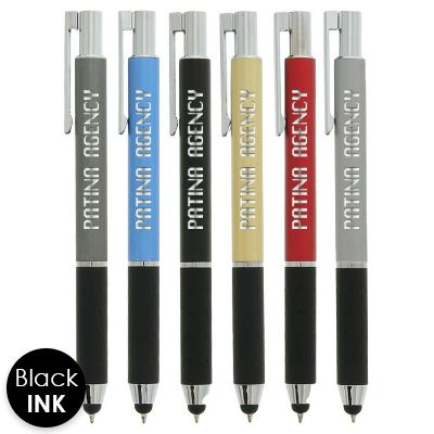 Satin finish pen with customized logo.