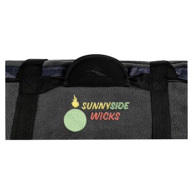 Embroidered gray picnic blanket with personalized logo