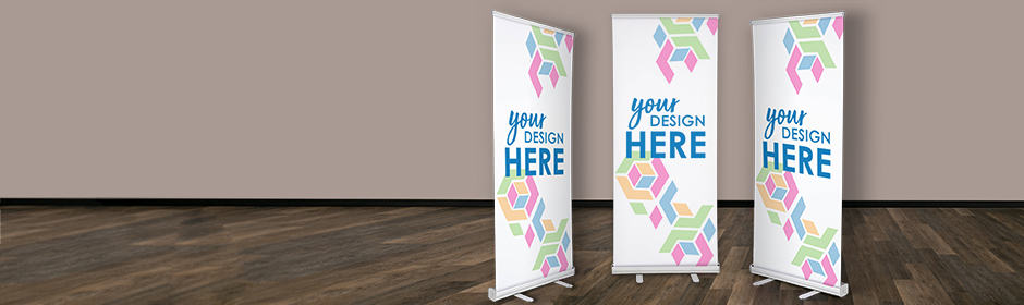 Free standing banners with full-color imprint