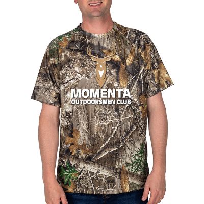 RealTree edge personalized t-shirt with full color logo.